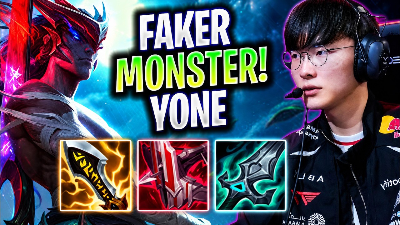 FAKER &mdash; НАСТОЯЩИЙ МОНСТР НА YONE! &mdash; T1 Faker играет за YONE на миде против Xerath в корейском SoloQ!