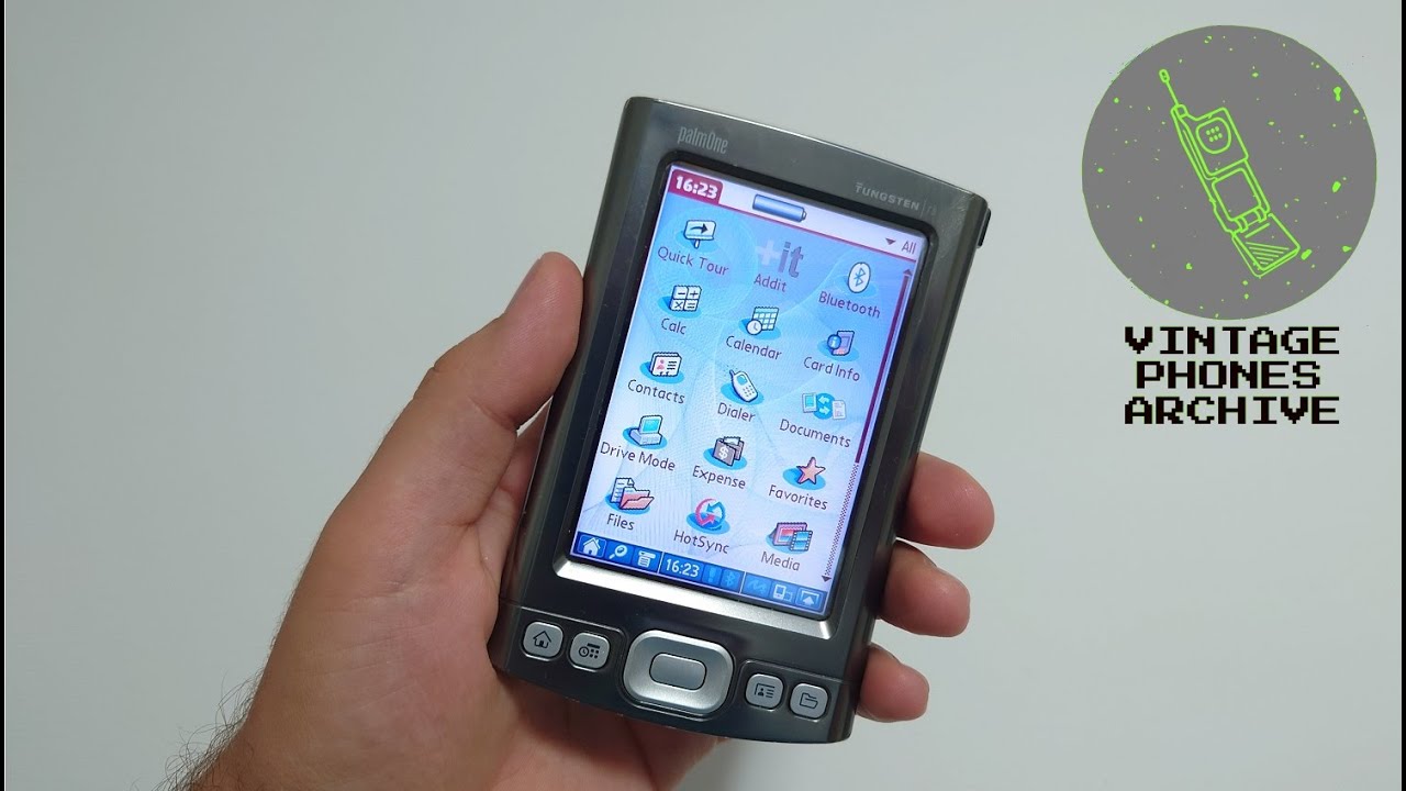 Palm Tungsten T5 PDA menu browse, wallpapers, functions