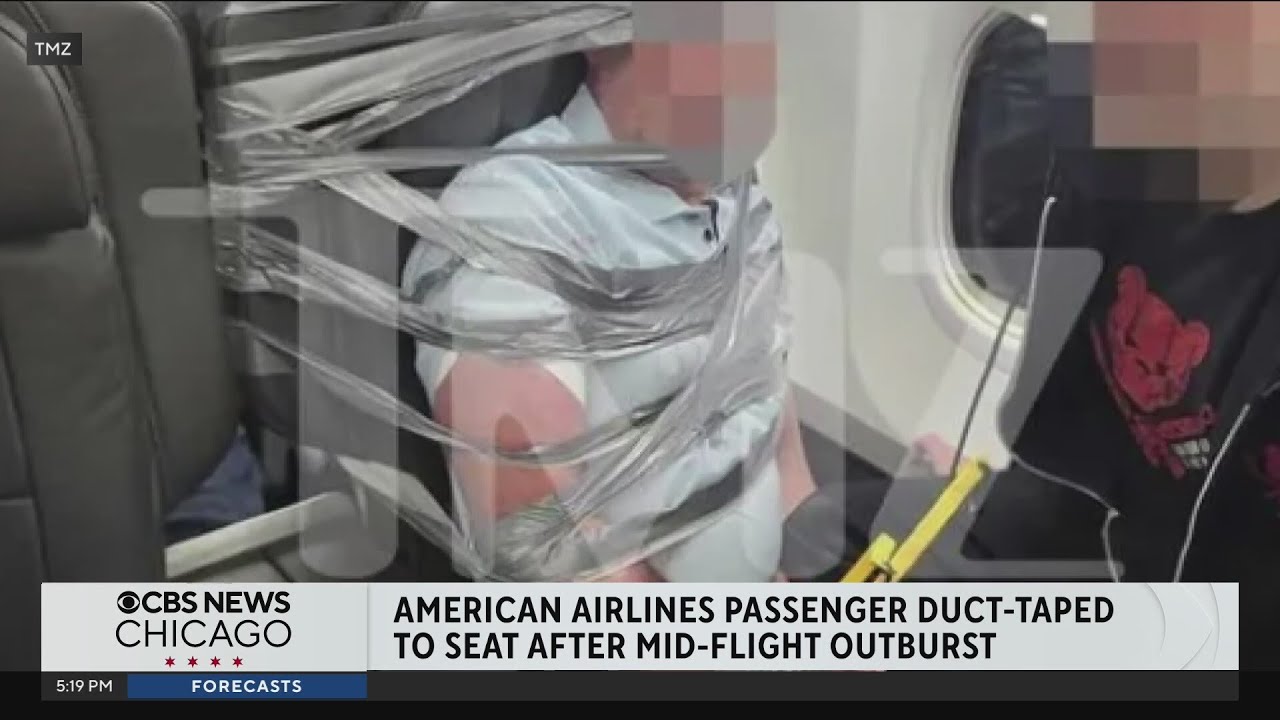 American Airlines passenger duct-taped to seat after mid-flight outburst