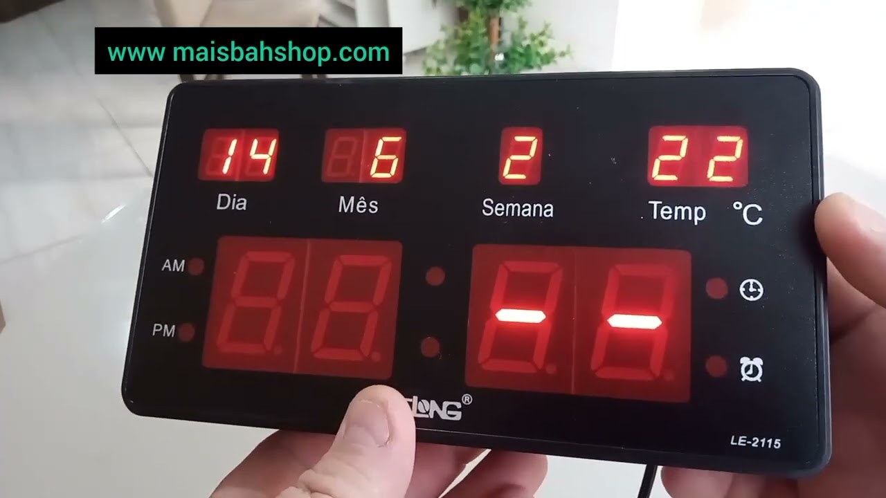 como ajustar a hora e alarme do Relógio de mesa Lelong, passo a passo como acertar relógio digital