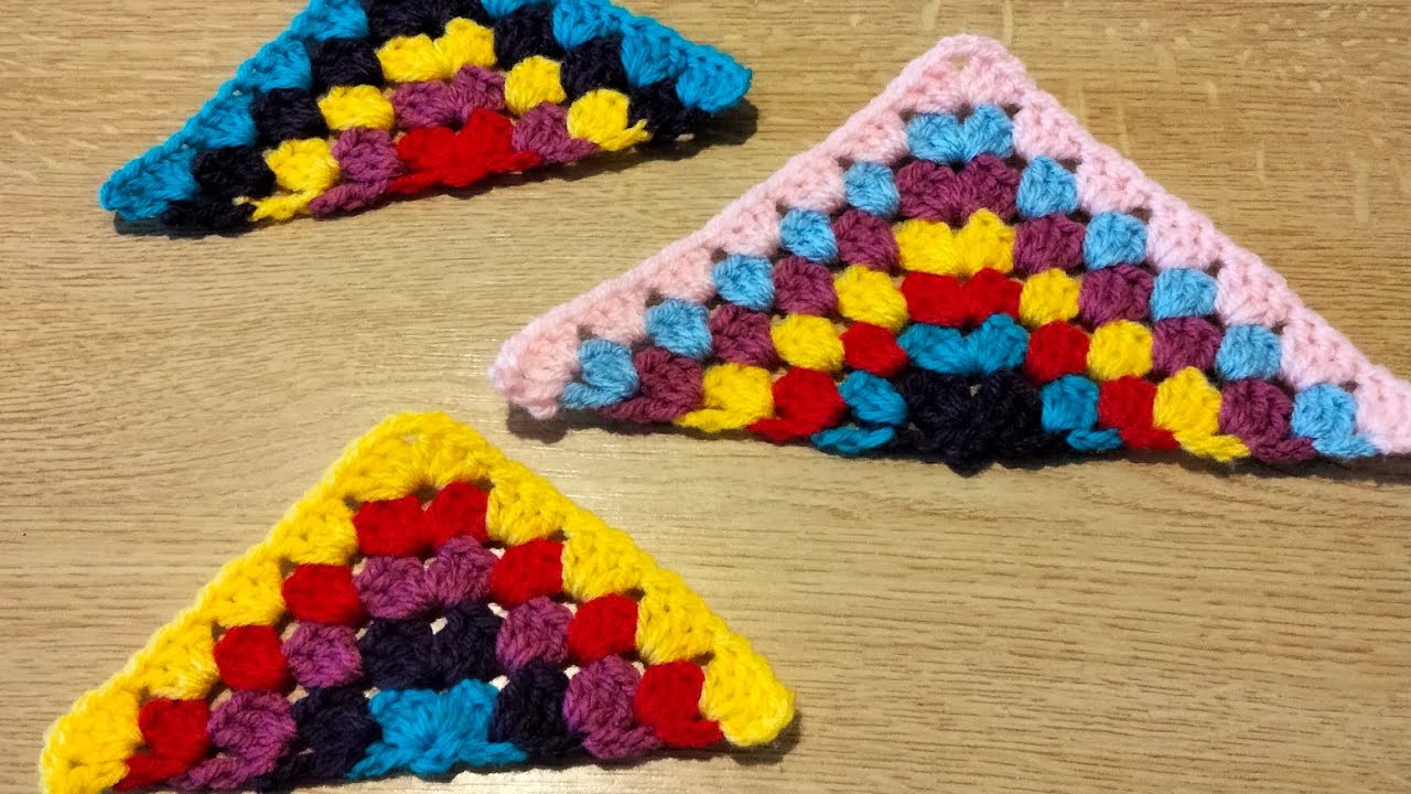 Mattonella Granny triangolare all'uncinetto....Crochet granny...