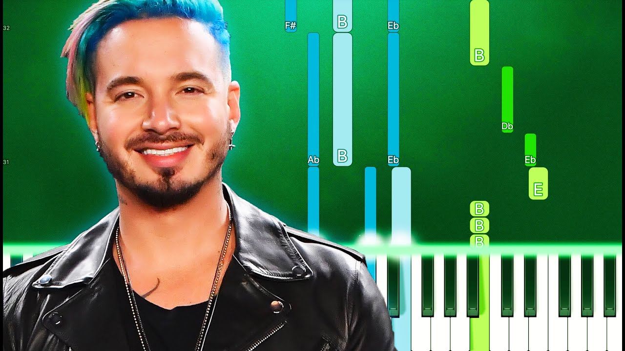 J. Balvin - Rojo (Piano Tutorial Easy)