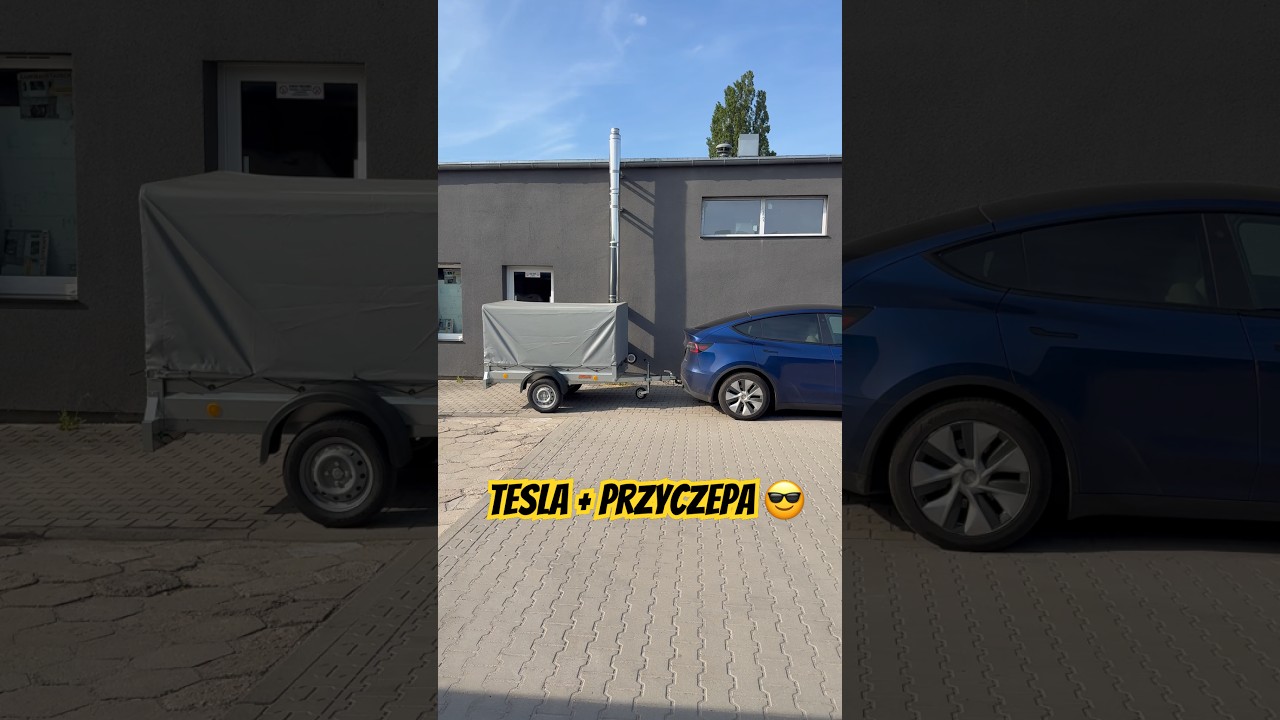 Tesla + przyczepa 😎 bagaż&oacute;wka idealna