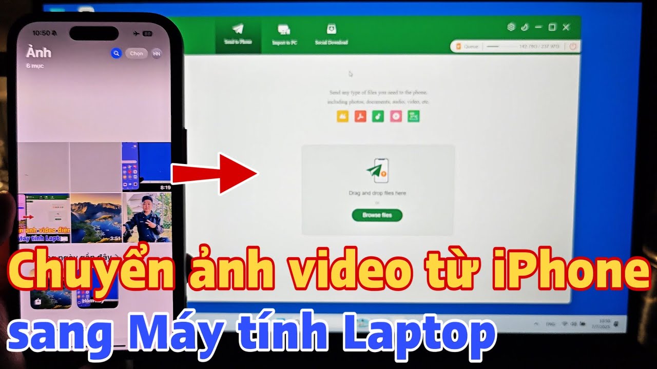 Cách chuyển ảnh và video từ iPhone sang Máy tính Laptop không cần cáp