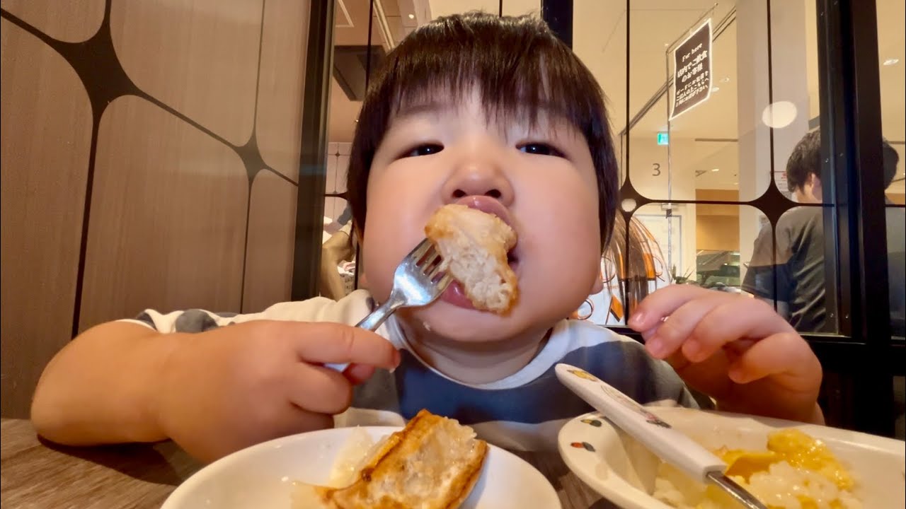【3歳８ヶ月】再検査アウトと王将でガツガツ [3 years and 8 months] Reinspection out and Chinese food