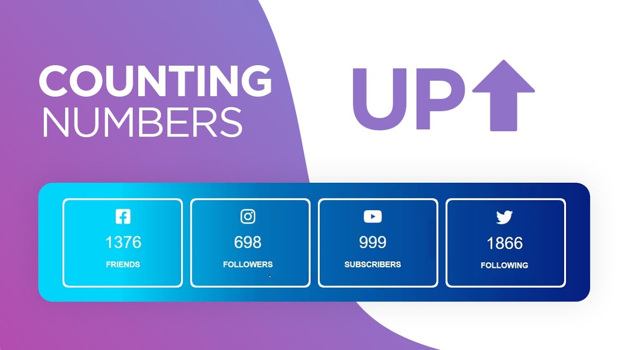 How to Create Counting Up Number Animation using jQuery Plugin, HTML & CSS