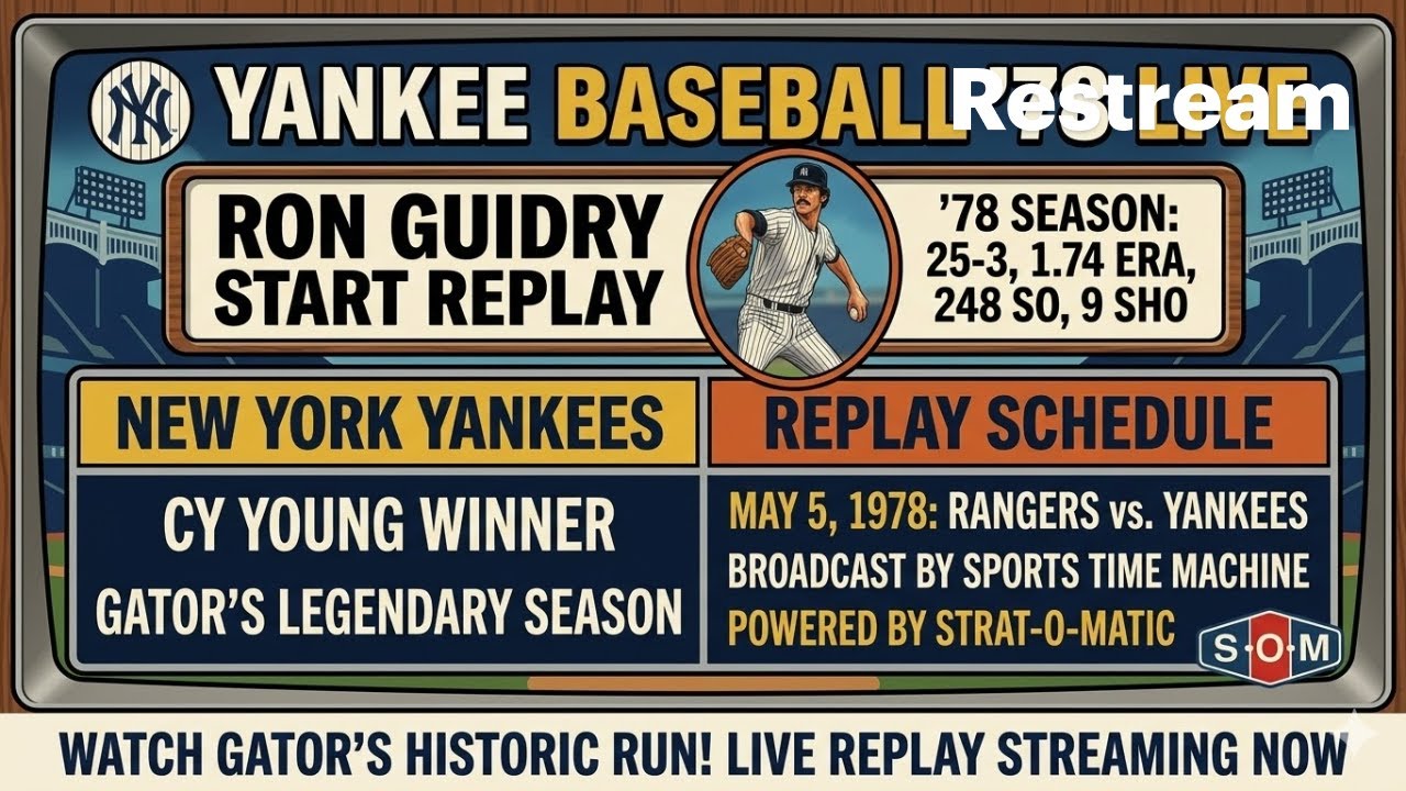 1978 Ron Guidry Start replay 5/5/1978  vs Rangers