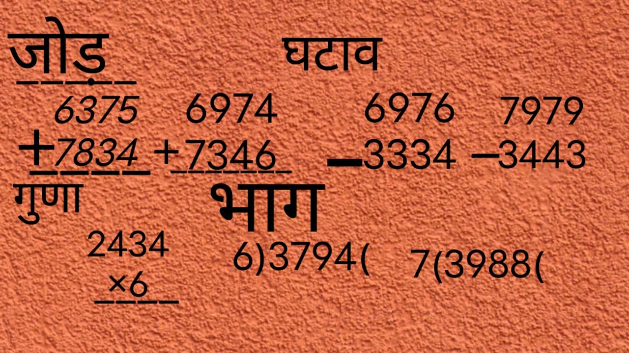 Class 2 math addition subtraction multiplication and division जोड़ घटाव गुणा भाग