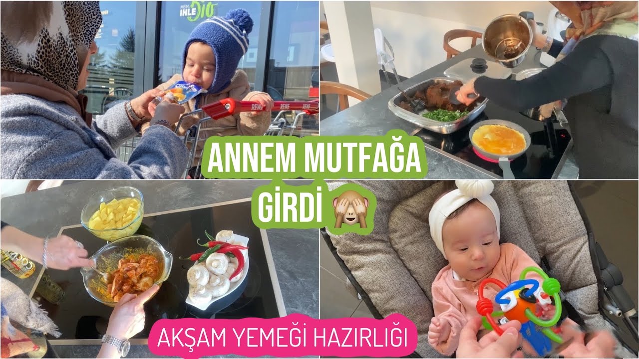 ANNEMİN AKŞAM YEMEĞİ HAZIRLIĞI 🙈 MUTFAĞA GİRDİ,  BOL TARİFLİ VLOG, SOFRA HAZIRLIĞI