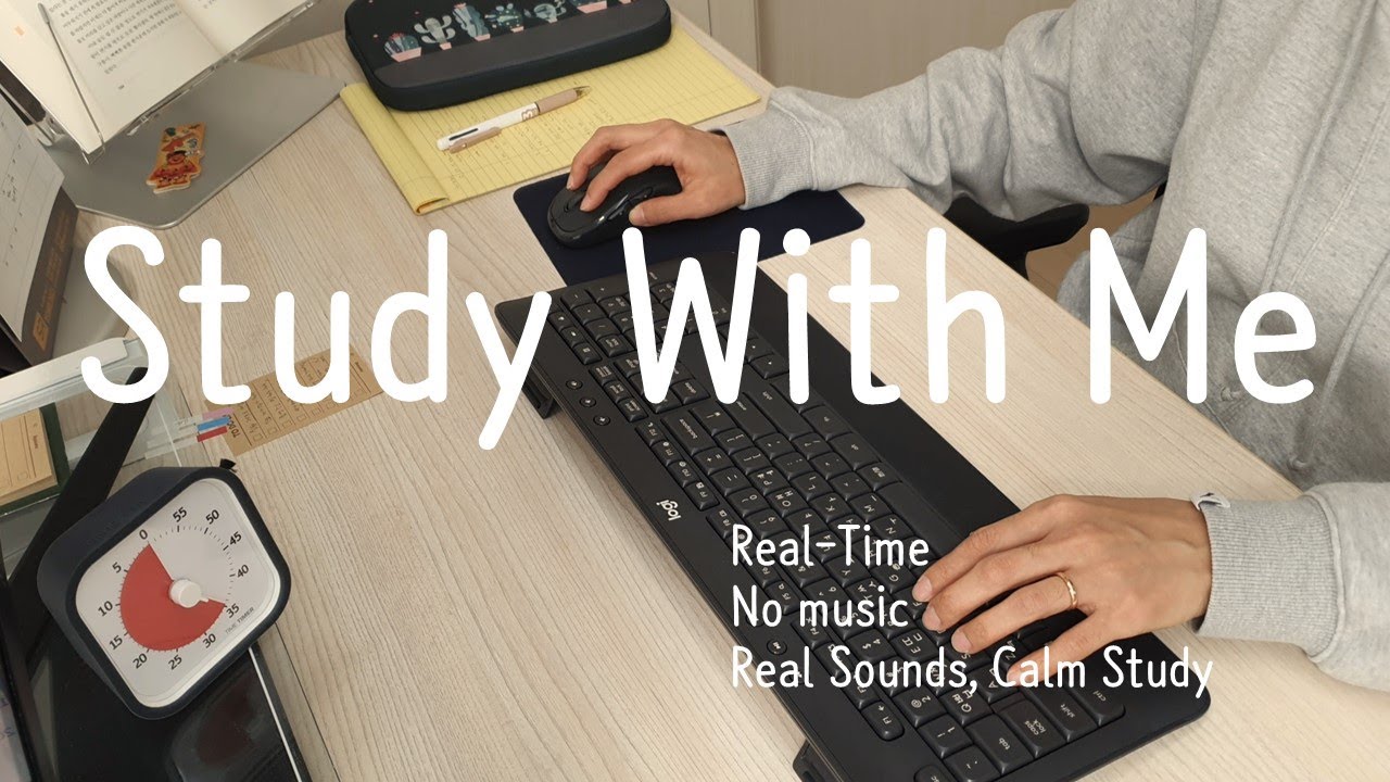 Real-Time Study With Me (50/10 Timer) | 2 Hours Focus | Typing & Mouse Sounds | From Korea