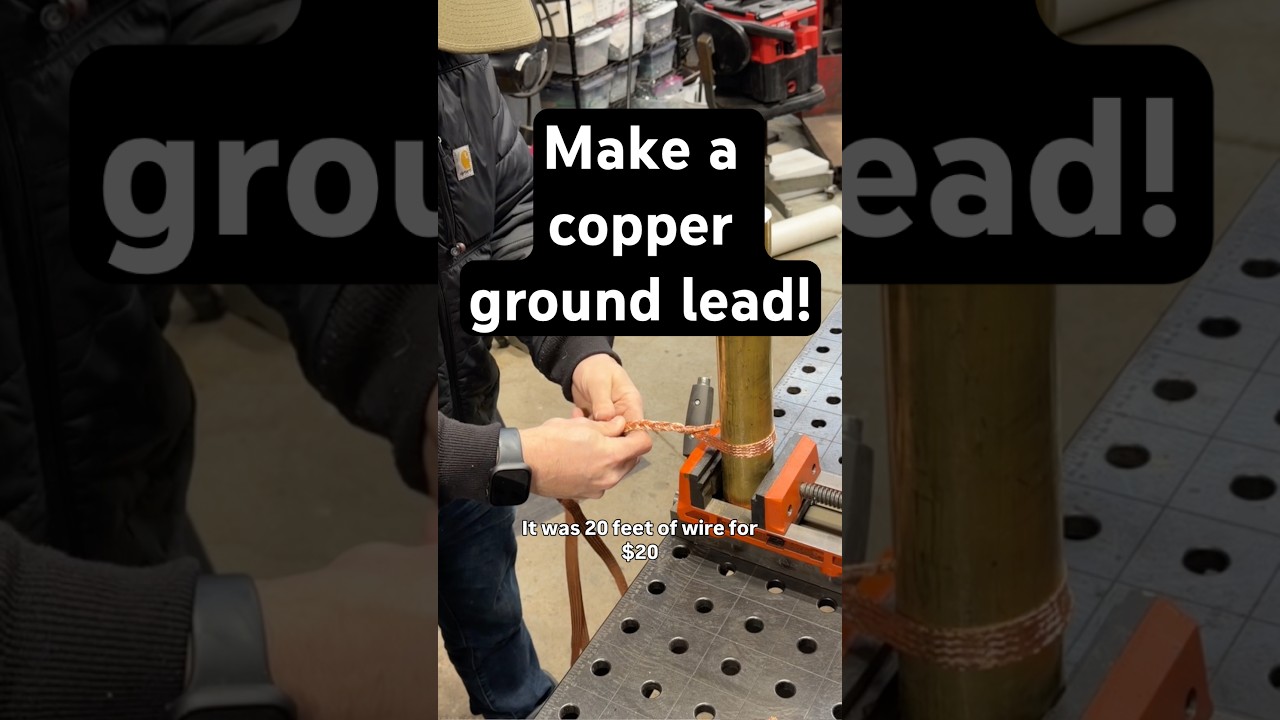 A copper ground whip is great to have and easy to make! #welding #metalshop
