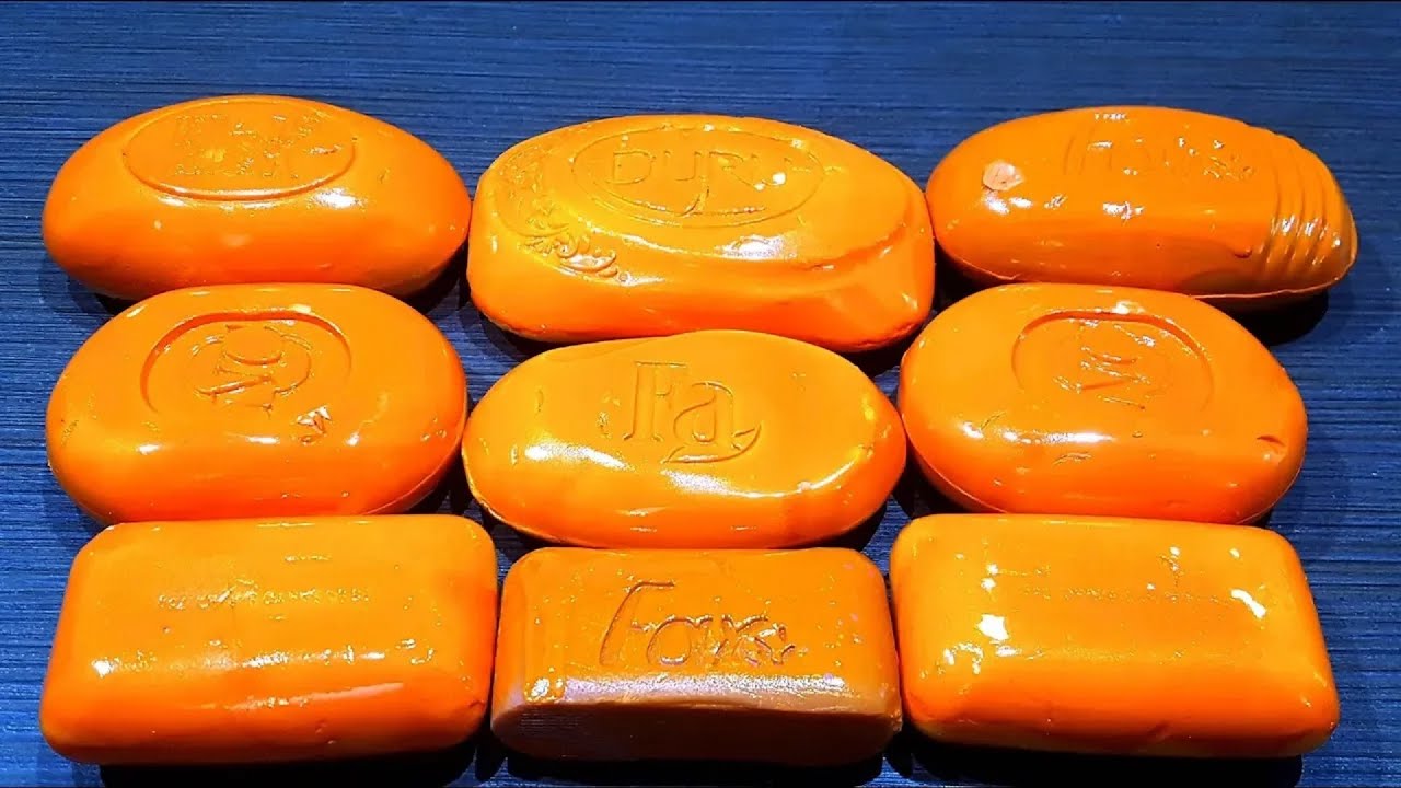 Soap Cutting ASMR ! Guess the Color ! JABON ASMR  비누 병 ORANGE SERIES #1million