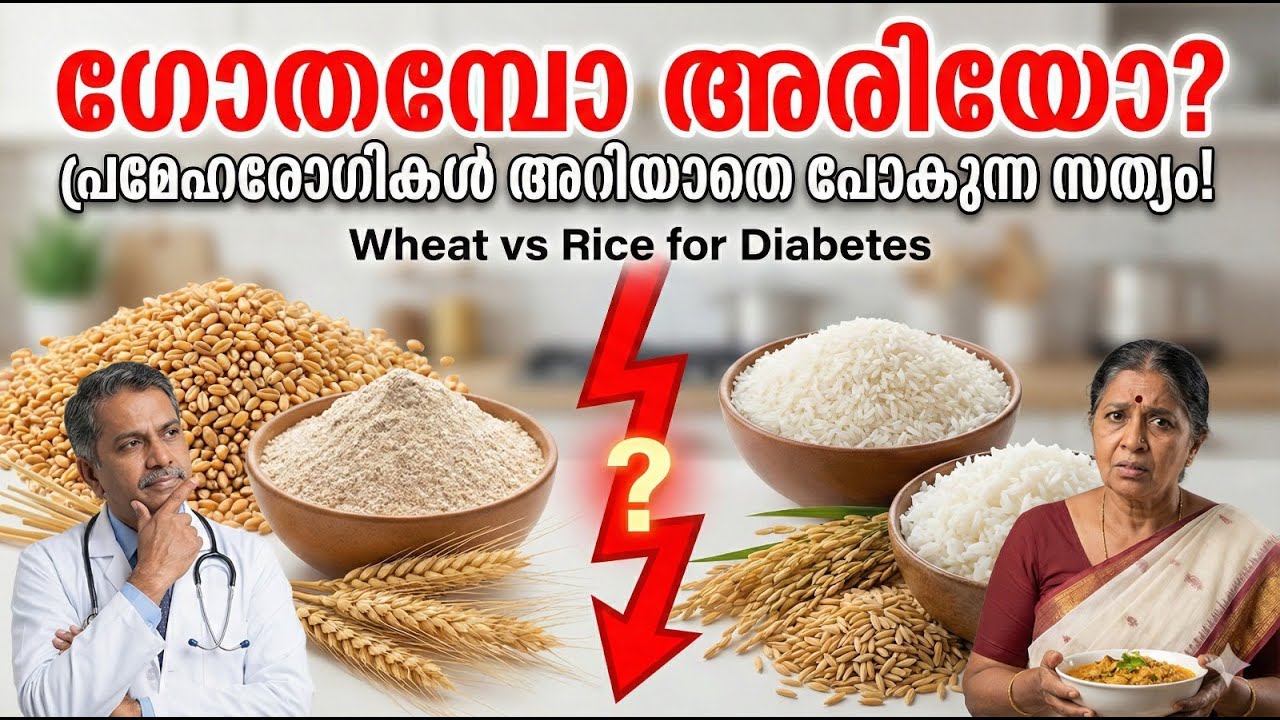 ഗോതമ്പോ അരിയോ പ്രമേഹരോഗികൾ അറിയാതെ പോകുന്ന സത്യം! 🌾🍚  Wheat vs Rice for Diabetes