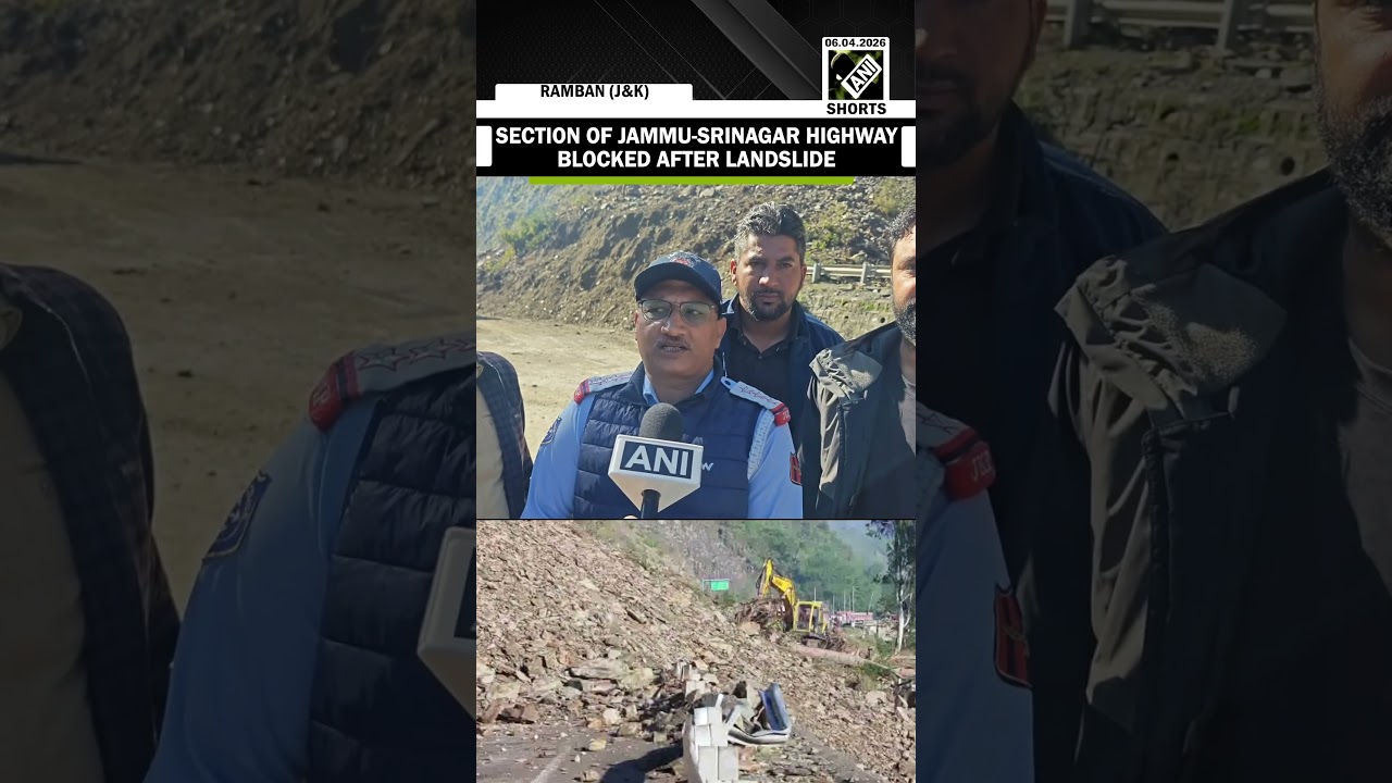 Section of Jammu-Srinagar Highway blocked due to landslide at Chanderkote area in Ramban