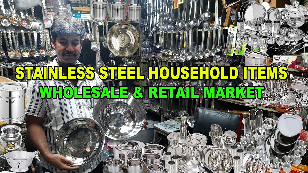 Stainless Steel Utensils, Wholesale & Retail Market, Canning Street, Kolkata