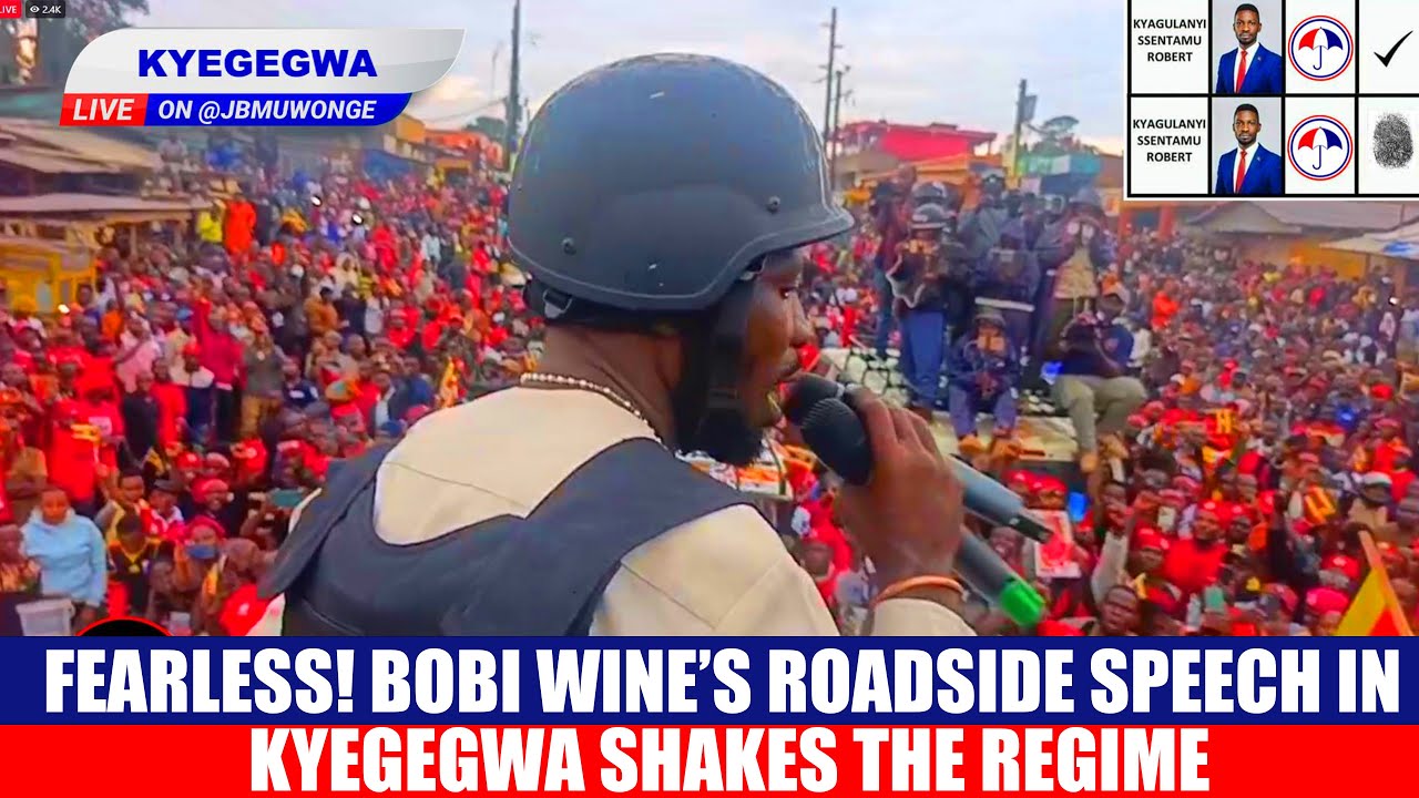 Fearless! Bobi Wine’s Roadside Speech in Kyegegwa Shakes the Regime