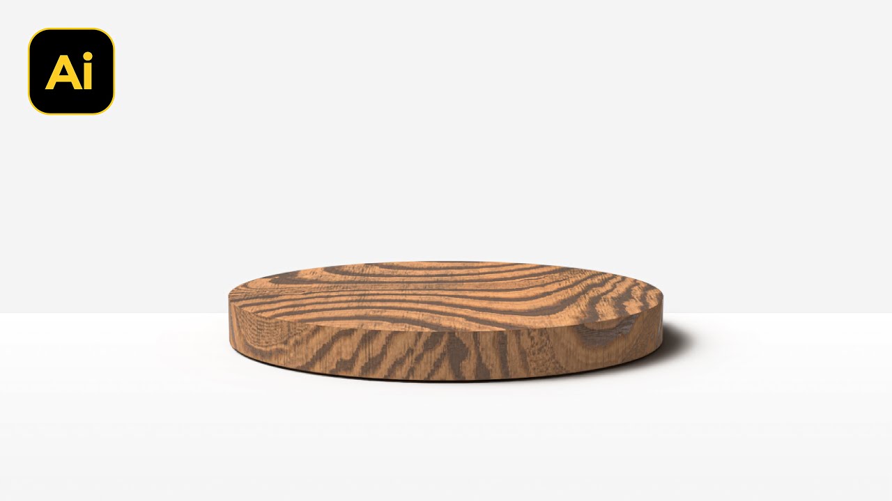 Create a Realistic 3D Wood Podium for Product Background in Illustrator