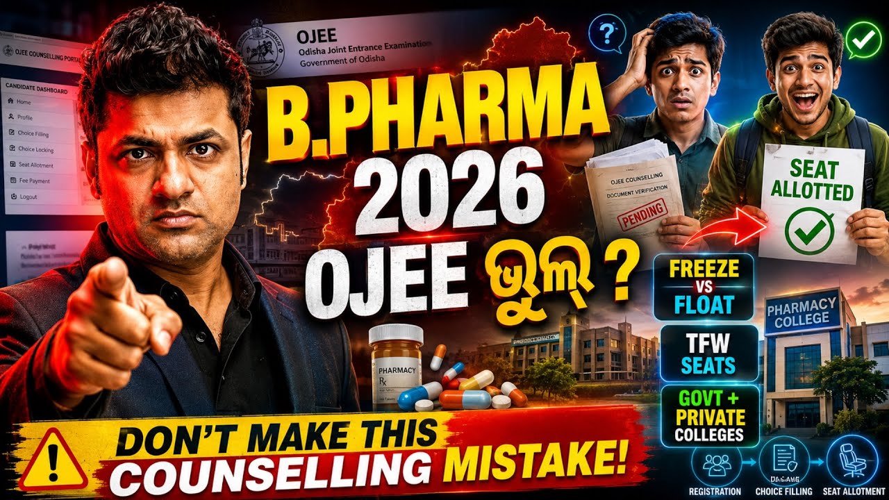 B.Pharma Admission Odisha 2026 🔥 OJEE Counselling Complete Guide | Govt & Private Colleges