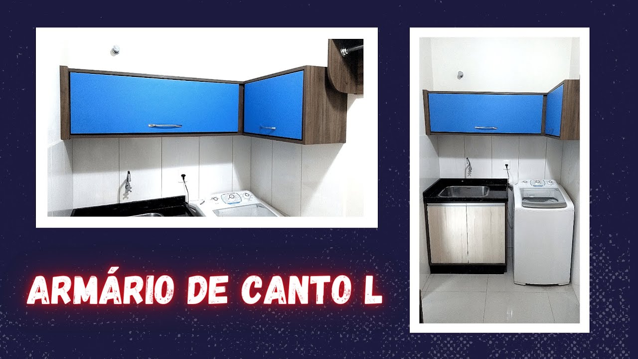 Como Projetar Armário de Canto em L. ( Ex.: Projeto Área de Serviço).