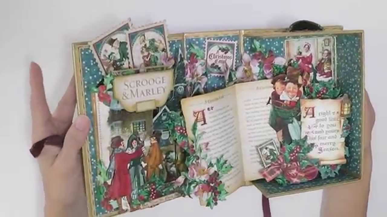 Pop Up Book Box using Graphic 45 Christmas Carol