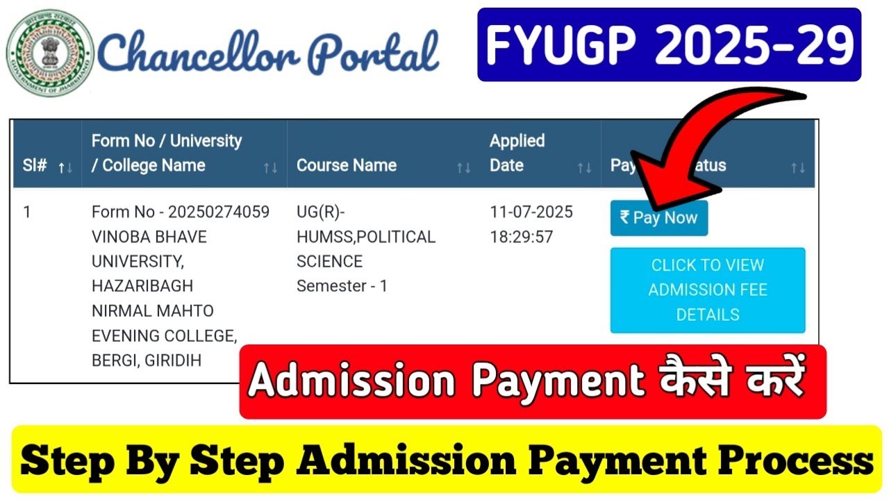 How Complete Admission Payment After Slection 2025 | How Payment Admission Fee in Chancellor Portal