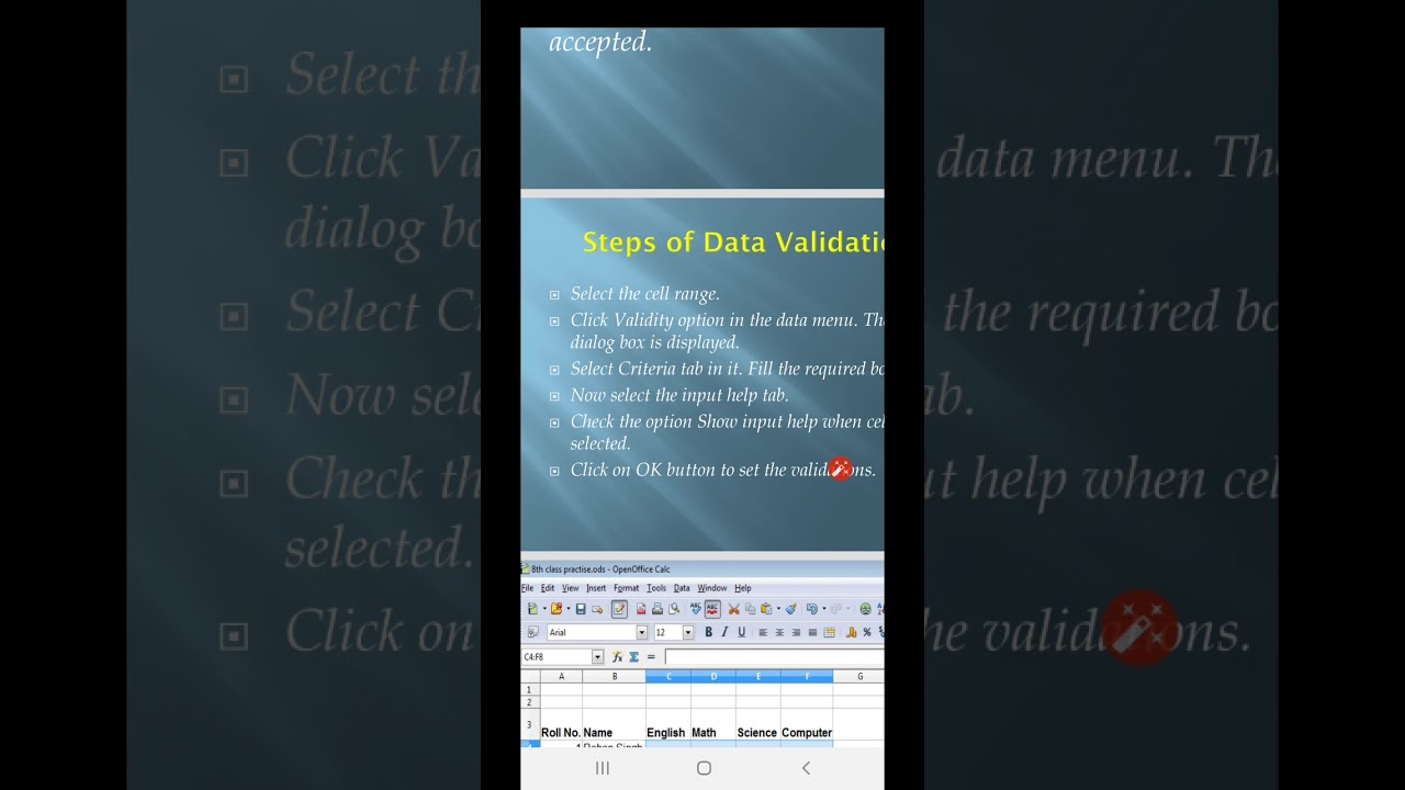 Calc Database ( data validation)