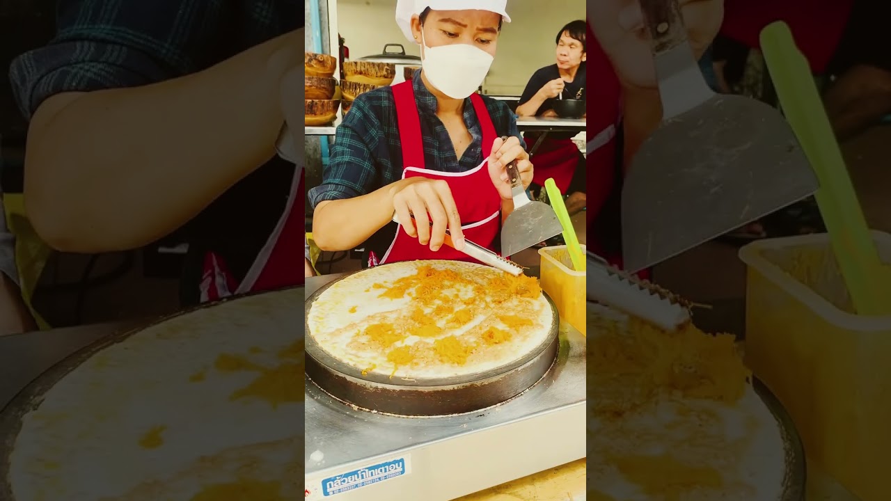 Crepe cone sandwich #shorts #street #food #bangkok