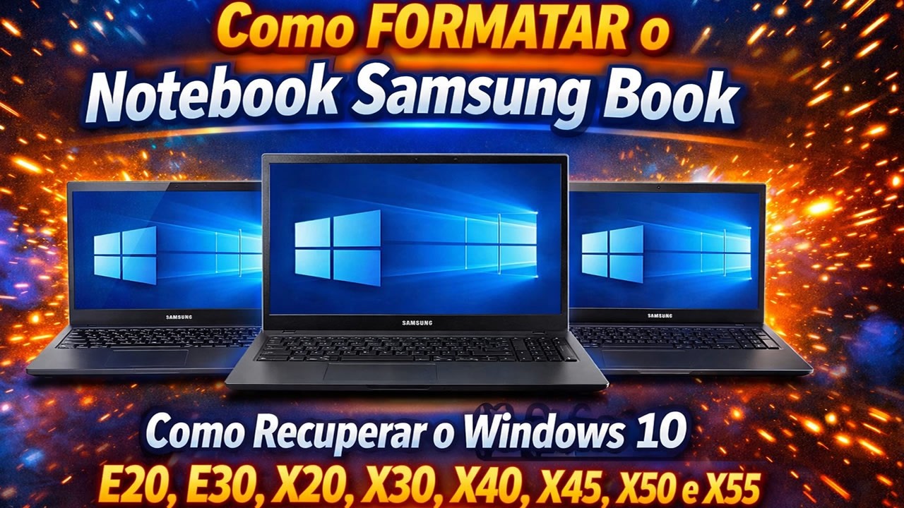 Como FORMATAR o Notebook Samsung Book E20, E30, X20, X30, X40, X45, X50 e X55