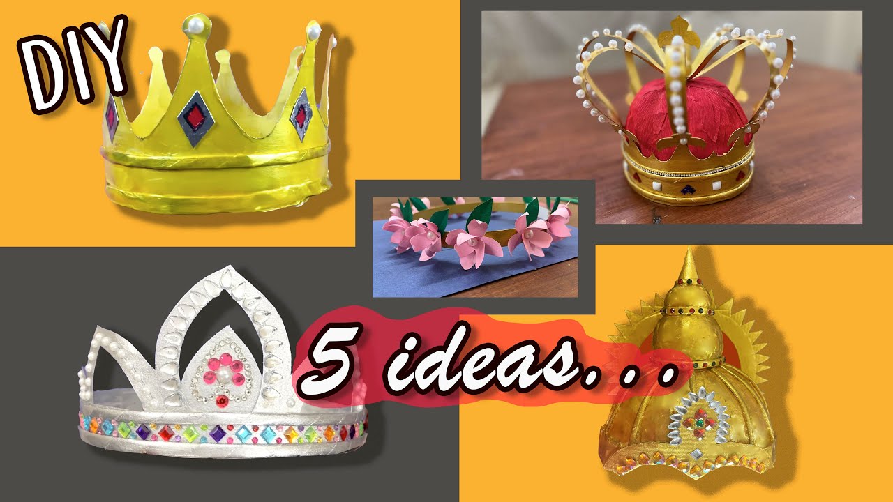 DIY 5 unique ideas for Crown / how to make paper crown / Head band for kids /