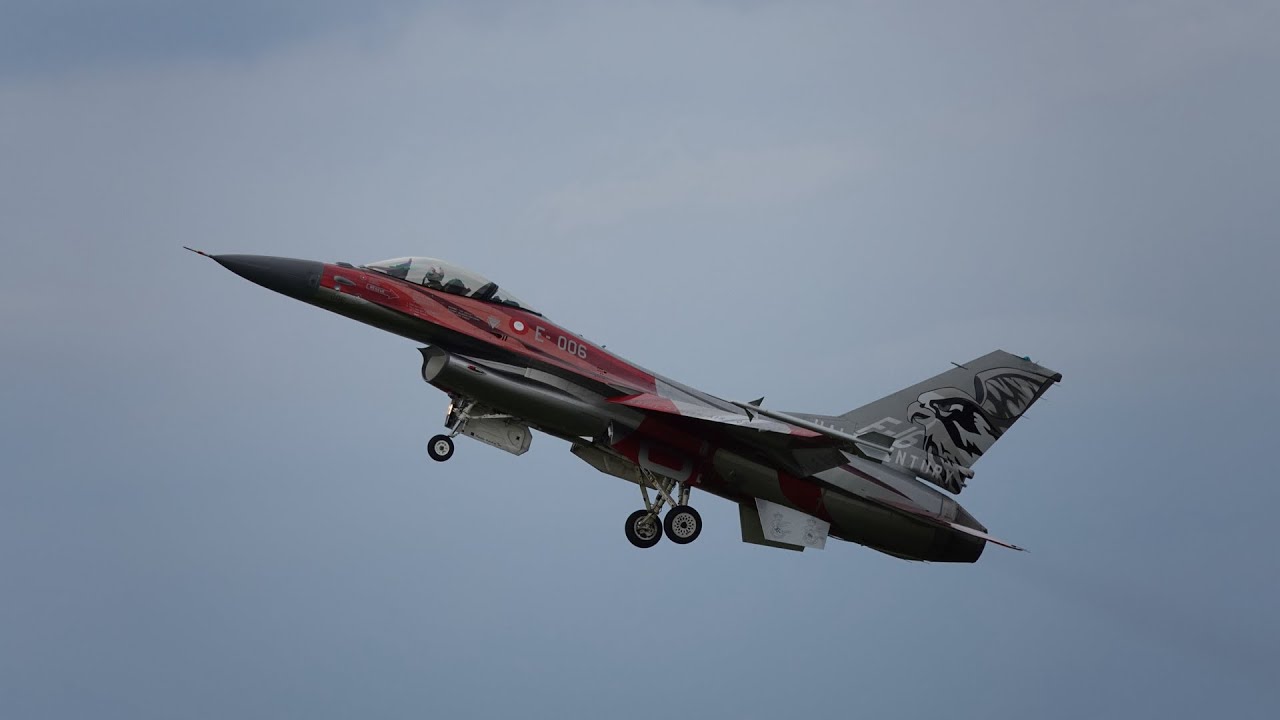 Danish Airforce F-16 Solo Display At Sola Airshow 2024