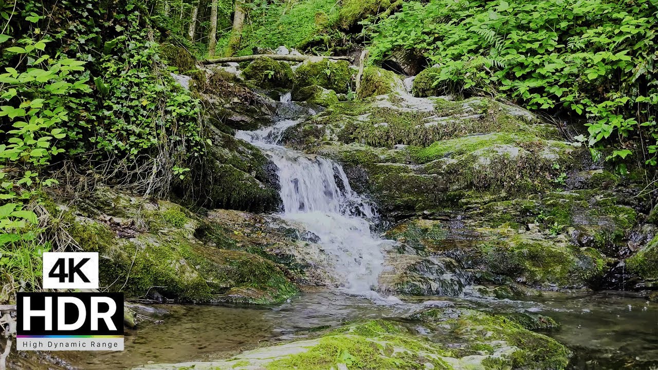 Beruhigende Klänge eines Wasserfalls | Ruhige und sanfte Wassergeräusche | 6 Stunden 4K HDR ASMR