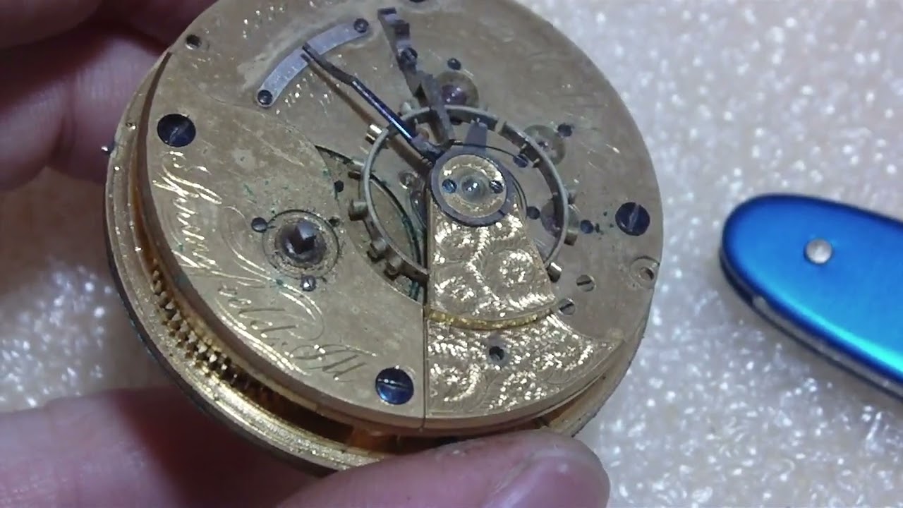 Checking out non running pocket watch, Illinois Springfield Watch Co.