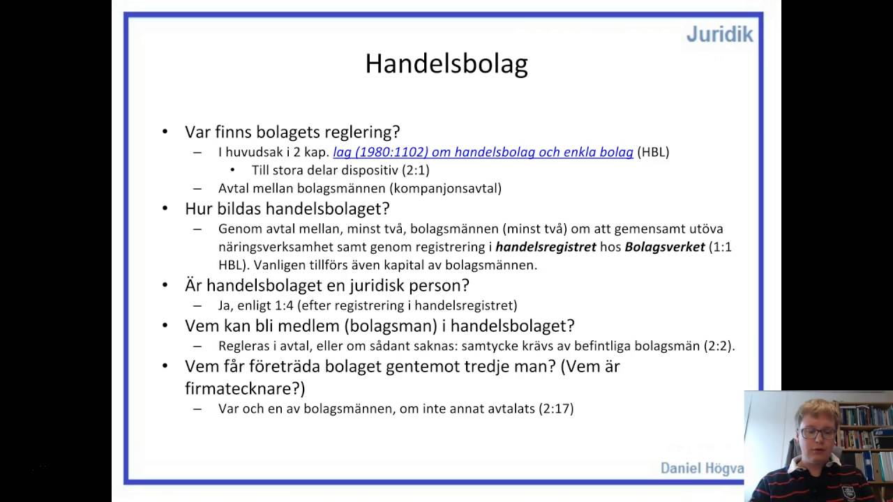Affärsjuridik - Associationsrätt - Del 4 - Handelsbolag