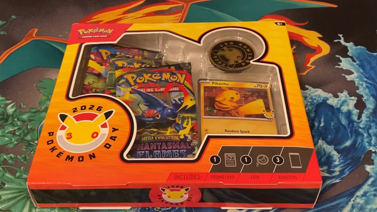 Распаковка коллекционного бокса, посвященного 30-летию Pokemon Day 2026.
