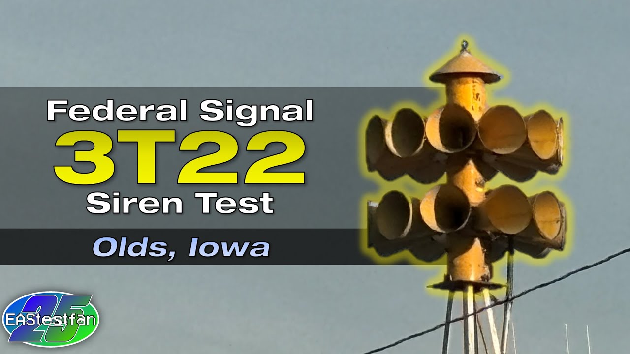 Federal Signal 3T22 Siren Test - Olds, Iowa