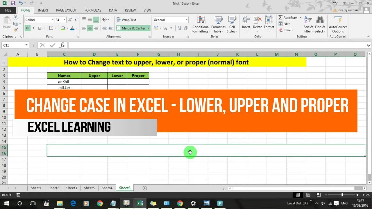 Changing Case in Excel : Lower, Upper, Proper #Trick 19