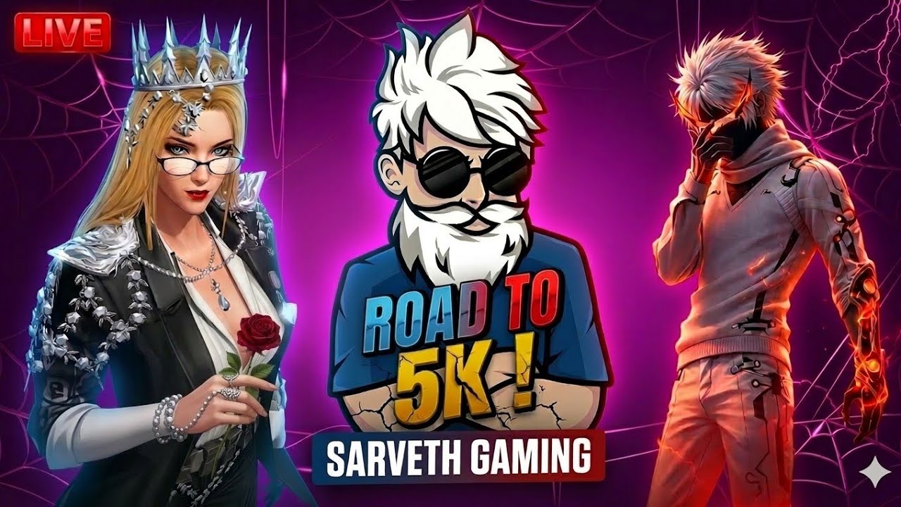 FREE FIRE LIVE 🔴 | UID CHECK + CUSTOM ROOM💥 SARVETH GAMEING 🔥 JOIN FAST ⚡#freefirelive