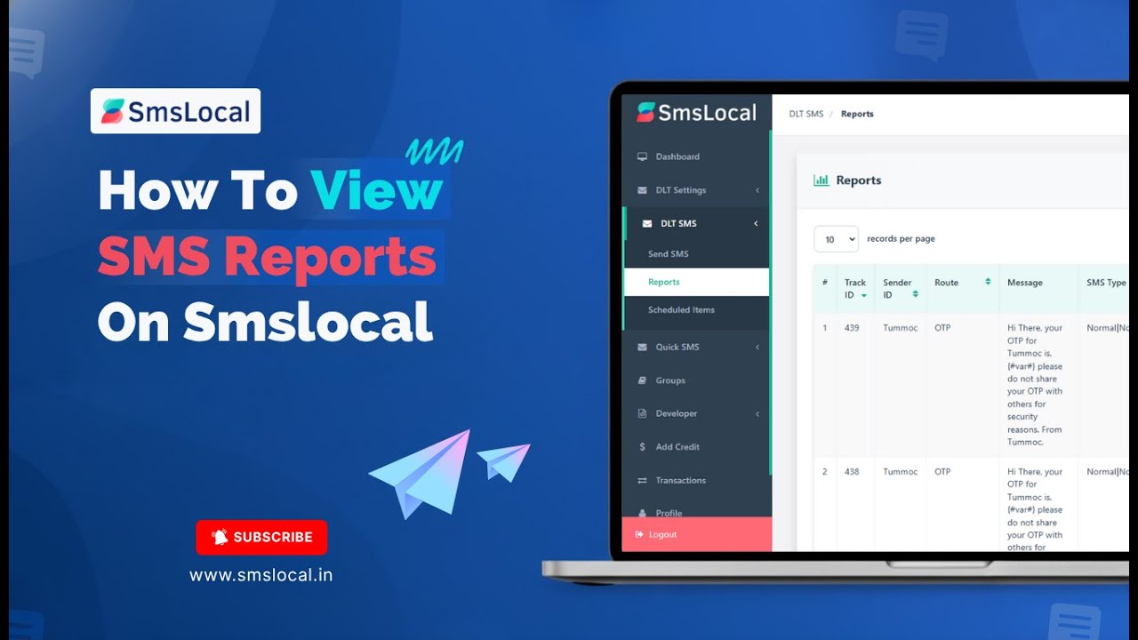 How to View SMS Reports on SMSlocal
