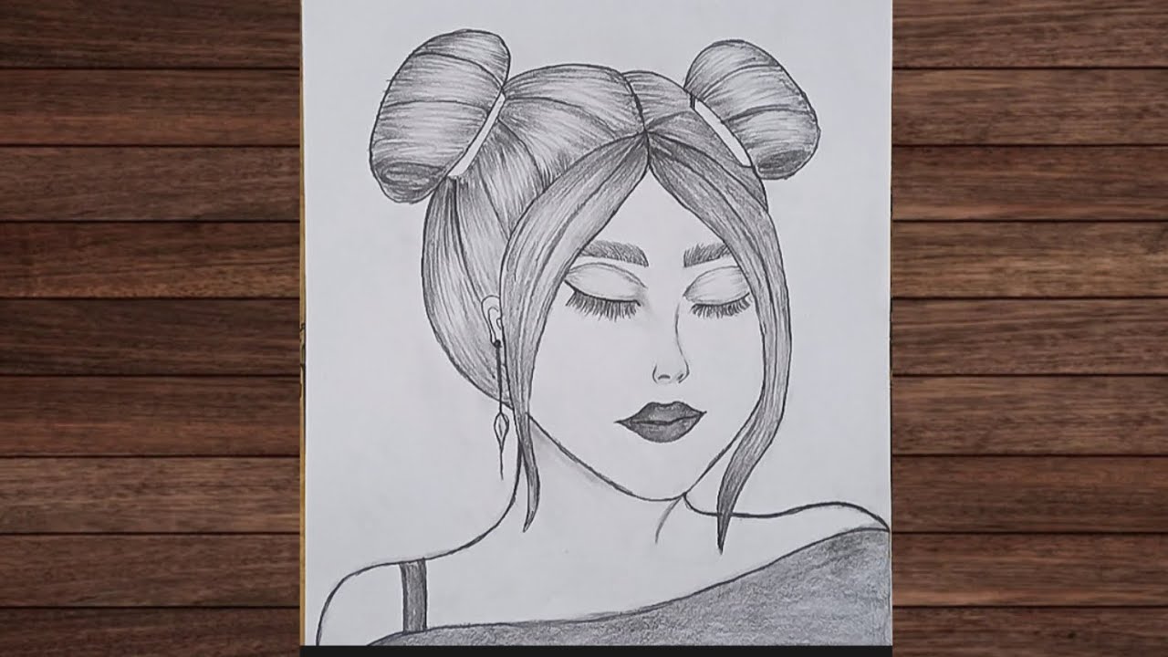 Easy drawing tutorial of a girl with beautiful hair