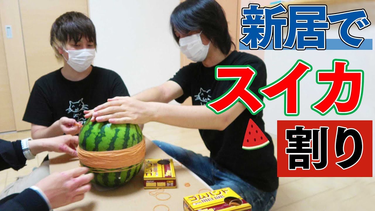 【大事故】新居に引っ越したから輪ゴムでスイカ割りRTA挑戦した！！【やるんじゃなかった】