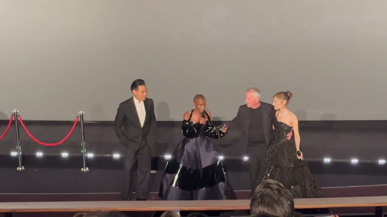 Wicked: For Good, UK premiere. Cynthia Erivo and Ariana Grande, with Jon M Chu and Marc Platt.