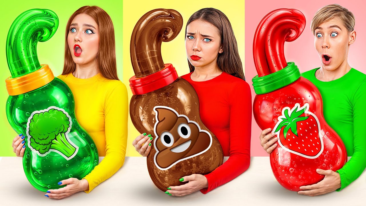 Essen der Gleichen Farben Challenge | Lustige Essenssituationen