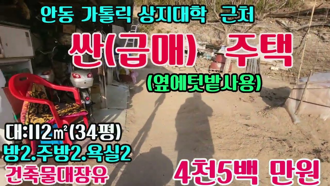 #매물558#안동율세동싼주택#4500만원#카톨릭상지대학근처#방2주방2욕실2#텃밭#두메아재:054-382-3088#안동부동산#의성부동산#경북부동산