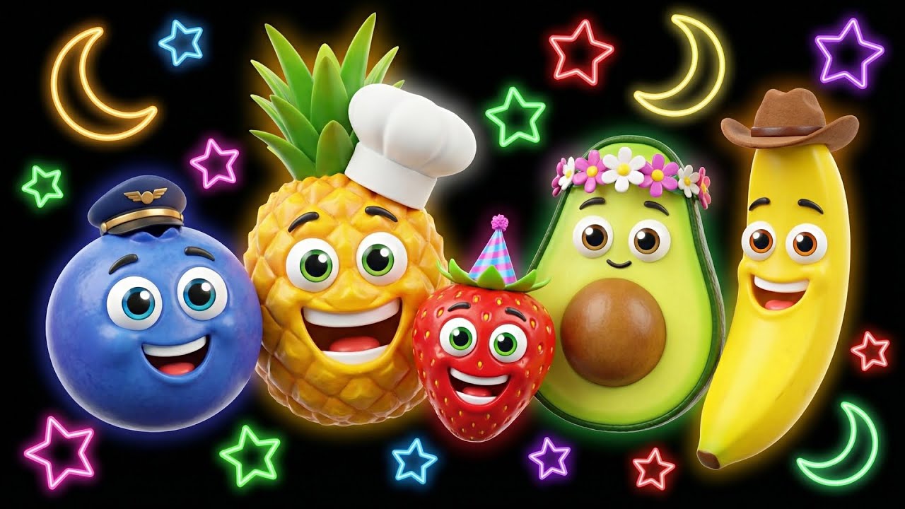 Infant visual stimulation Fruit Dancing Cute 🥑🌽 Dancing Fruit Baby Sensory