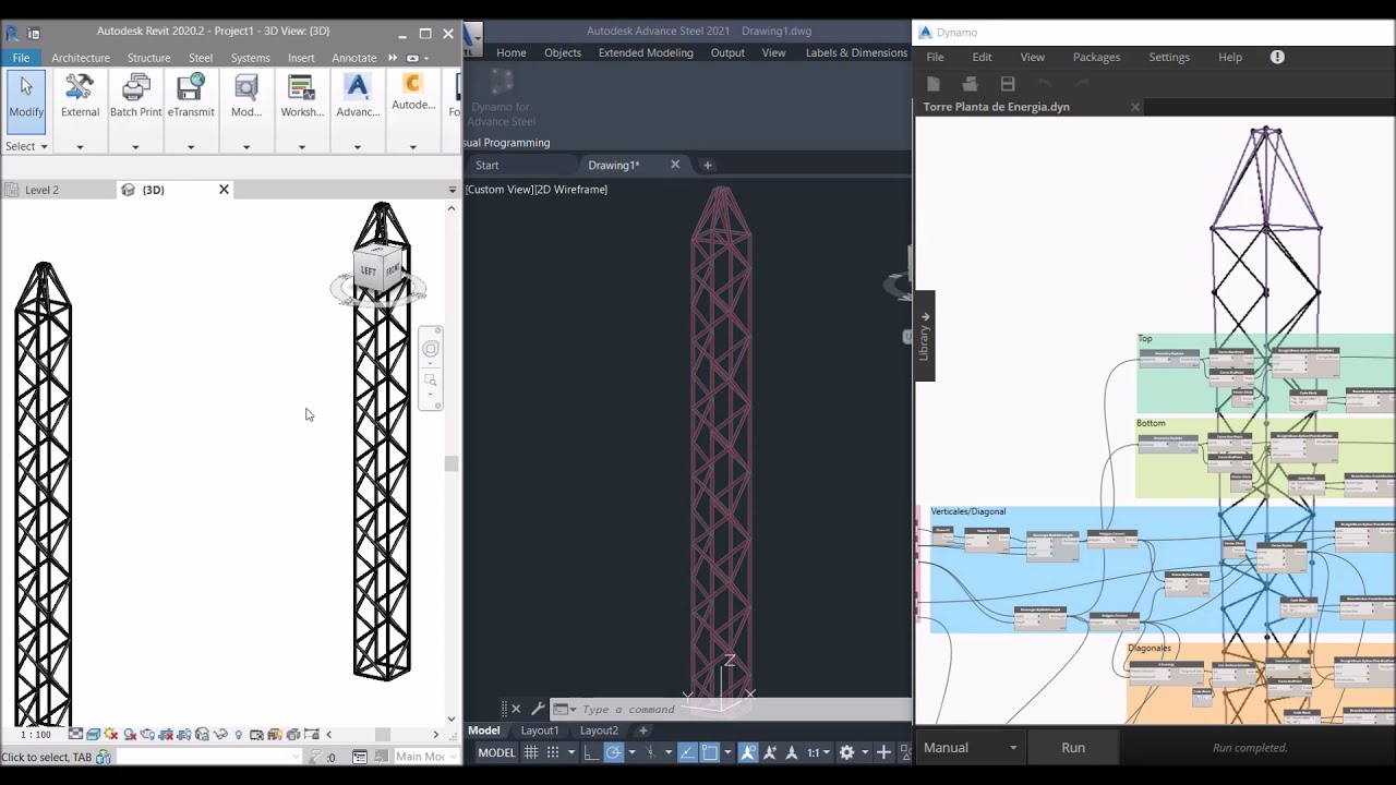 Curso Dynamo-STR | Programaci&oacute;n Visual y Modelado Estructural - Dynamo = Advance Steel