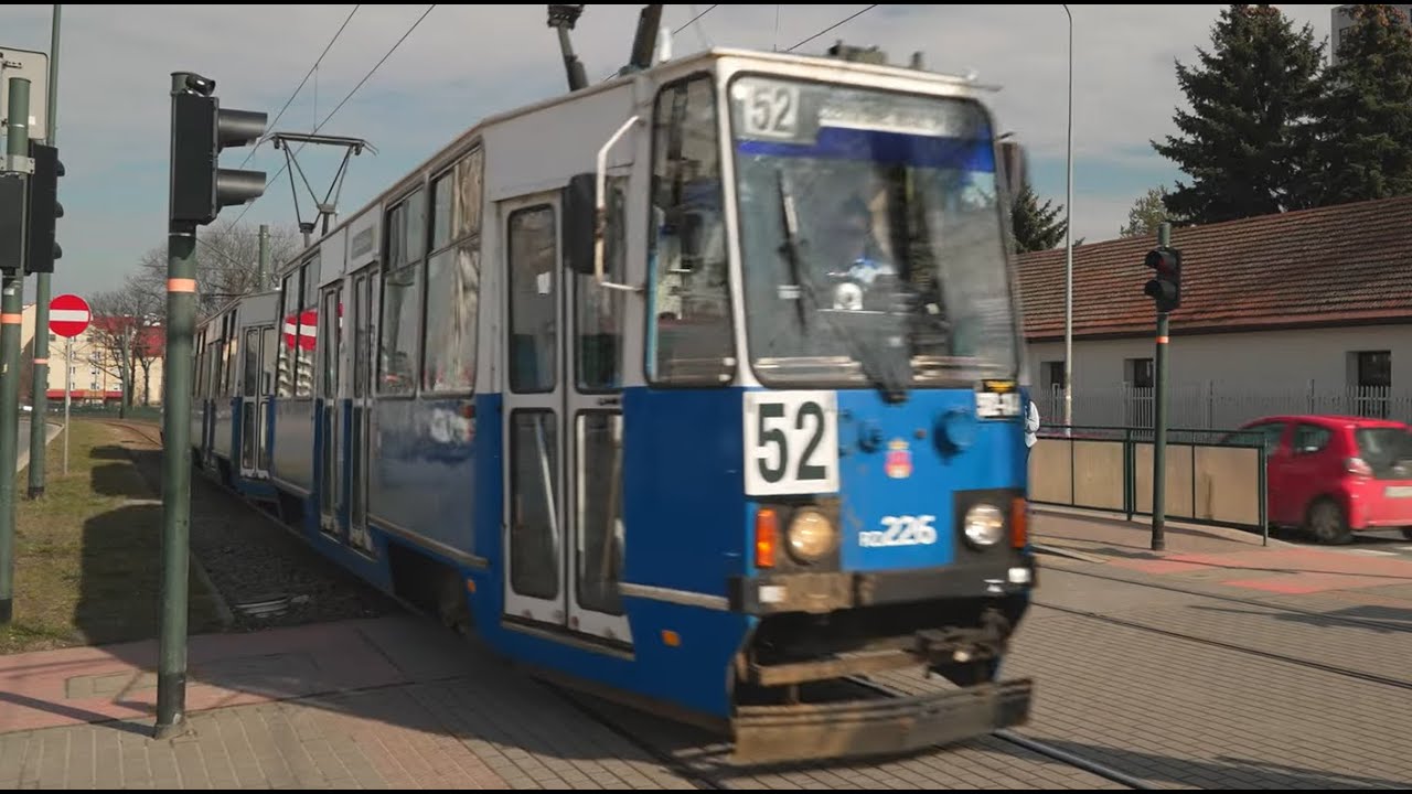 Poland, Kraków, classic racing car tram 52 from to Grota
