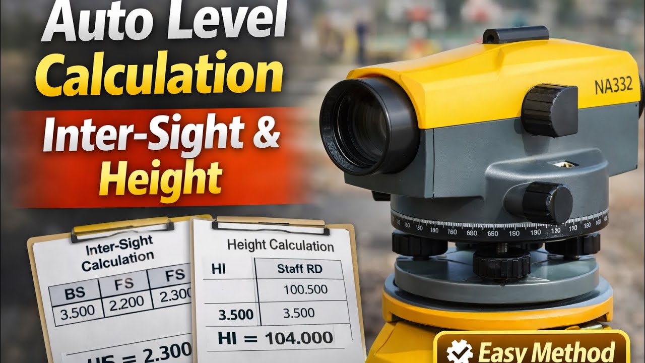 Auto Level Calculations || Hi & inter sight calculations complete class for beginners 
