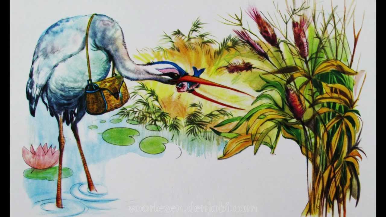 De Reiger - fabel van La Fontaine met plaatjes