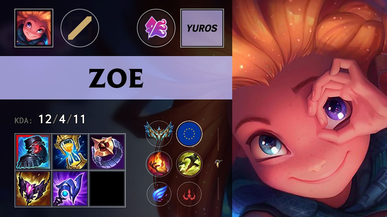 (ЗПР Юрос) Зои Мид против Синдры - EUW Challenger Обновление 26.11