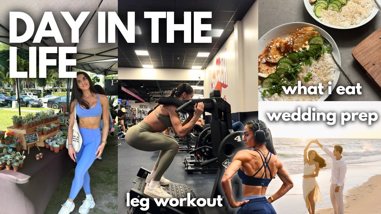 Видеоблог о тренировке ног: целый день питания и подготовки к свадьбе!!